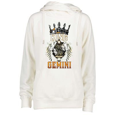 Happy Birthday Gemini King Black King Zodiac Birthday Womens Funnel Neck Pullover Hood