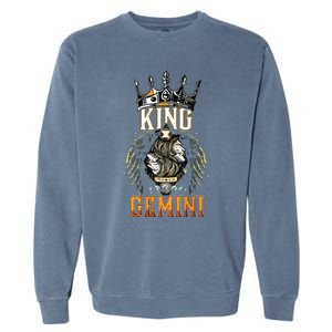 Happy Birthday Gemini King Black King Zodiac Birthday Garment-Dyed Sweatshirt