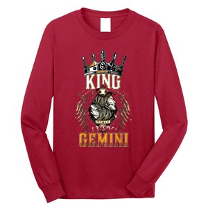 Happy Birthday Gemini King Black King Zodiac Birthday Long Sleeve Shirt