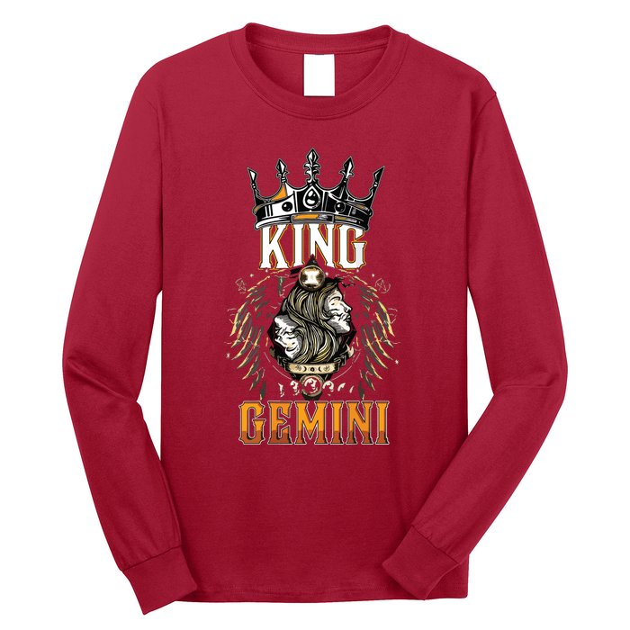 Happy Birthday Gemini King Black King Zodiac Birthday Long Sleeve Shirt