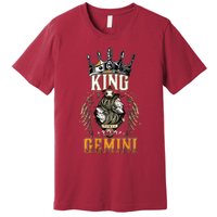 Happy Birthday Gemini King Black King Zodiac Birthday Premium T-Shirt