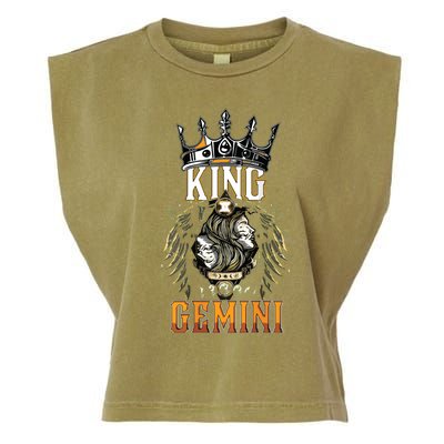 Happy Birthday Gemini King Black King Zodiac Birthday Garment-Dyed Women's Muscle Tee