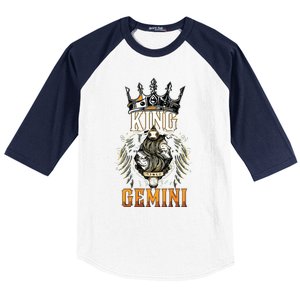 Happy Birthday Gemini King Black King Zodiac Birthday Baseball Sleeve Shirt