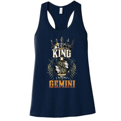 Happy Birthday Gemini King Black King Zodiac Birthday Women's Racerback Tank