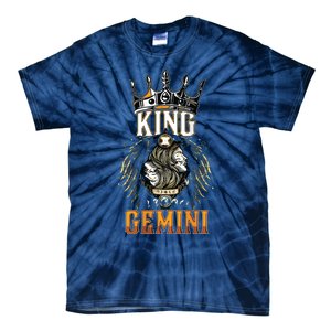 Happy Birthday Gemini King Black King Zodiac Birthday Tie-Dye T-Shirt