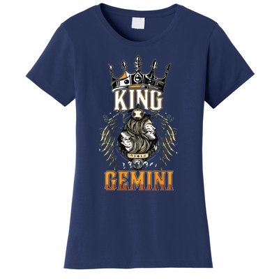 Happy Birthday Gemini King Black King Zodiac Birthday Women's T-Shirt