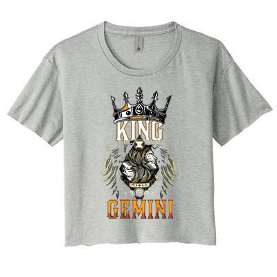 Happy Birthday Gemini King Black King Zodiac Birthday Women's Crop Top Tee