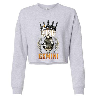 Happy Birthday Gemini King Black King Zodiac Birthday Cropped Pullover Crew