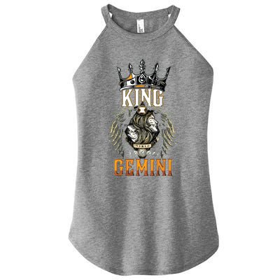 Happy Birthday Gemini King Black King Zodiac Birthday Women's Perfect Tri Rocker Tank