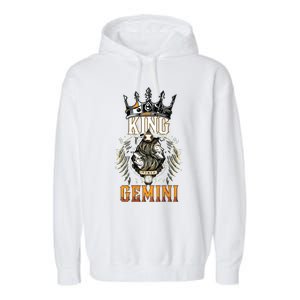 Happy Birthday Gemini King Black King Zodiac Birthday Garment-Dyed Fleece Hoodie