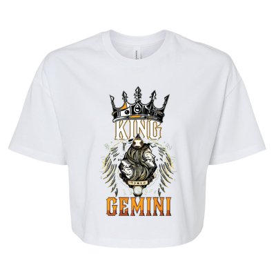 Happy Birthday Gemini King Black King Zodiac Birthday Bella+Canvas Jersey Crop Tee