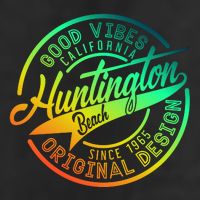 Huntington Beach Good Vibes Original Design Garment-Dyed Fleece Hoodie
