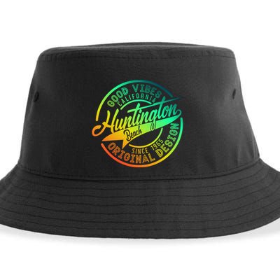 Huntington Beach Good Vibes Original Design Sustainable Bucket Hat