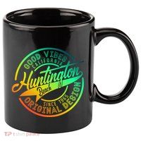 Huntington Beach Good Vibes Original Design 11oz C Handle Ceramic Mug
