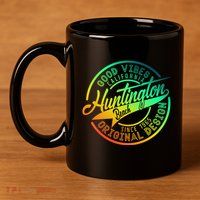 Huntington Beach Good Vibes Original Design 11oz C Handle Ceramic Mug