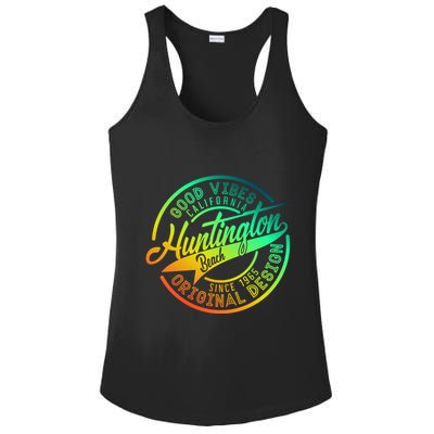 Huntington Beach Good Vibes Original Design Ladies PosiCharge Competitor Racerback Tank
