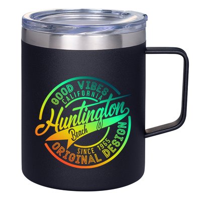Huntington Beach Good Vibes Original Design 12oz Stainless Steel Coffee Mug