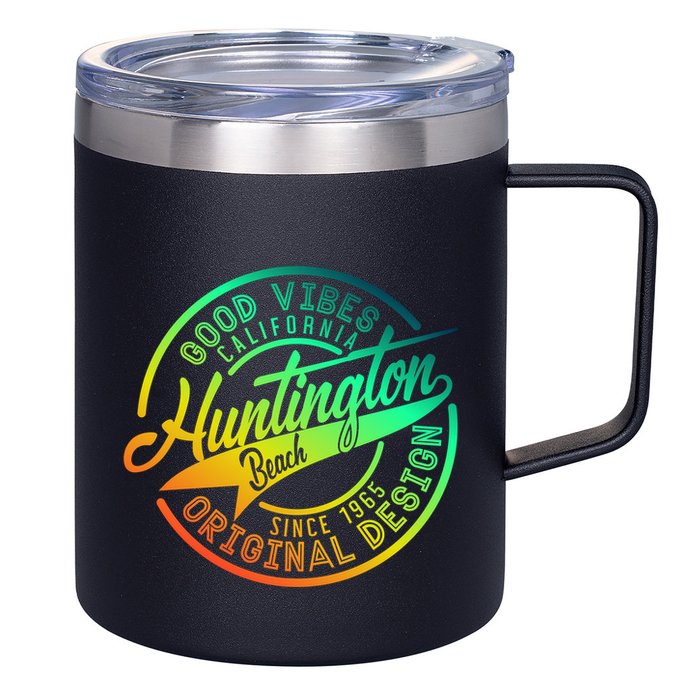 Huntington Beach Good Vibes Original Design 12oz Stainless Steel Coffee Mug