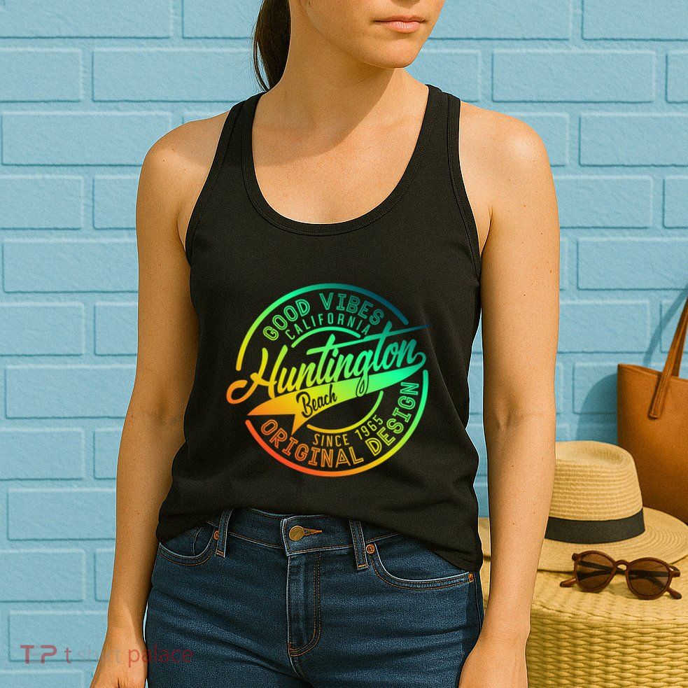 Huntington Beach Good Vibes Original Design Womens Tank Top