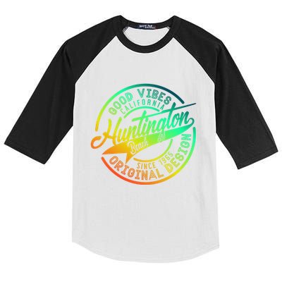 Huntington Beach Good Vibes Original Design Kids Colorblock Raglan Jersey