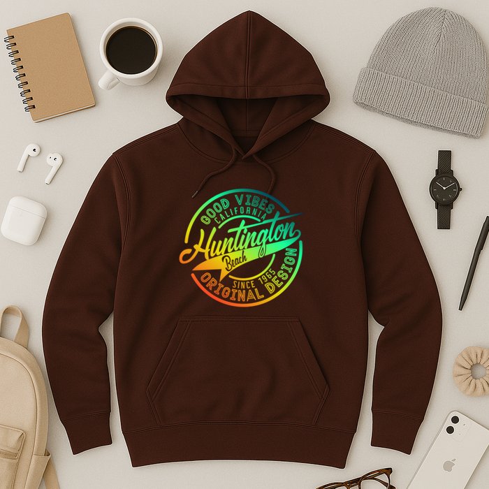 Huntington Beach Good Vibes Original Design Hoodie