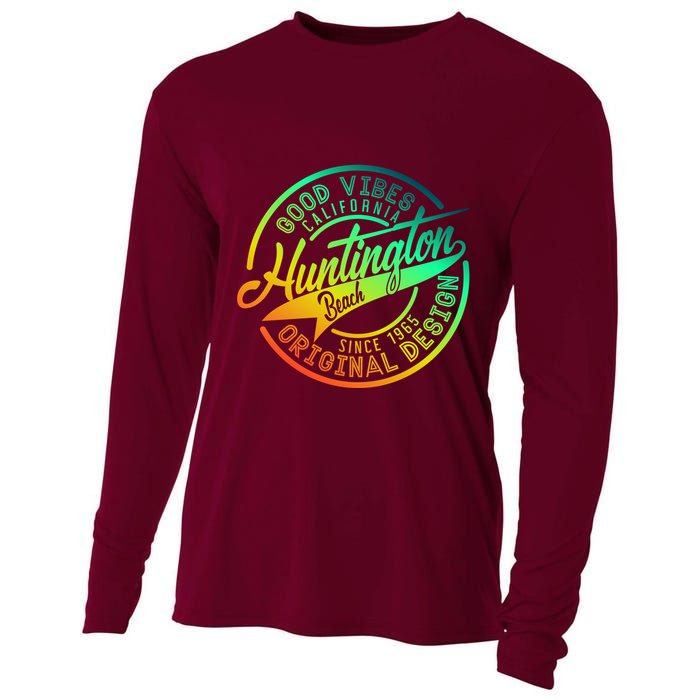 Huntington Beach Good Vibes Original Design Cooling Performance Long Sleeve Crew