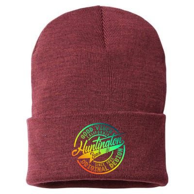 Huntington Beach Good Vibes Original Design Sustainable Knit Beanie