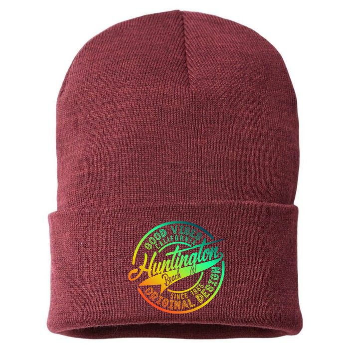 Huntington Beach Good Vibes Original Design Sustainable Knit Beanie