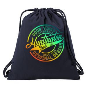 Huntington Beach Good Vibes Original Design Drawstring Bag