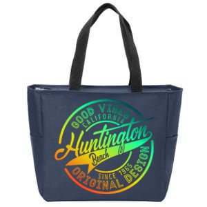 Huntington Beach Good Vibes Original Design Zip Tote Bag