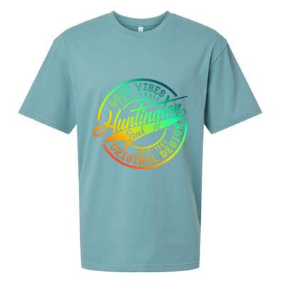 Huntington Beach Good Vibes Original Design Sueded Cloud Jersey T-Shirt