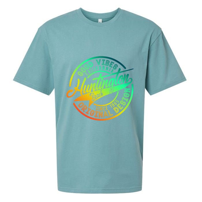 Huntington Beach Good Vibes Original Design Sueded Cloud Jersey T-Shirt