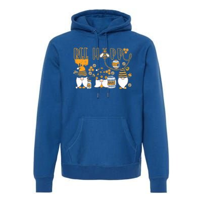 Happy Bee Gnome Honey Lover Beekeeping Gift Premium Hoodie