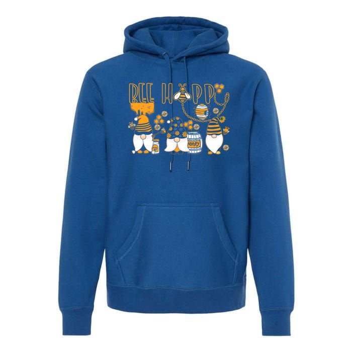 Happy Bee Gnome Honey Lover Beekeeping Gift Premium Hoodie