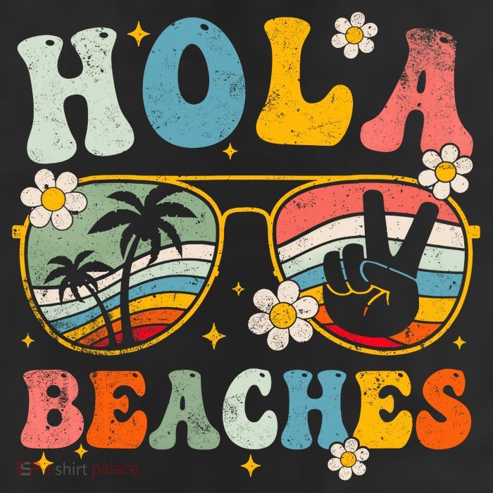 Hola Beaches Groovy Retro Funny Beach Vacation Summer Cool Comfort Performance Bucket Hat