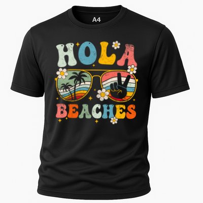 Hola Beaches Groovy Retro Funny Beach Vacation Summer Performance Shirt