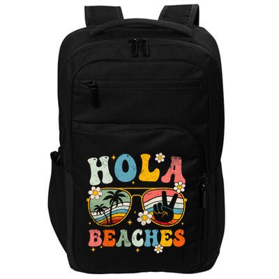 Hola Beaches Groovy Retro Funny Beach Vacation Summer Impact Tech Backpack