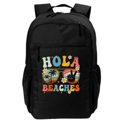 Hola Beaches Groovy Retro Funny Beach Vacation Summer Backpack