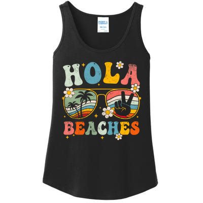 Hola Beaches Groovy Retro Funny Beach Vacation Summer Ladies Essential Tank