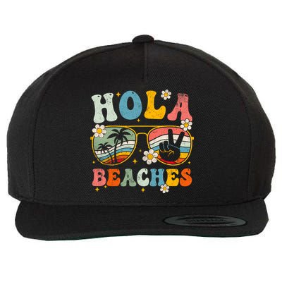 Hola Beaches Groovy Retro Funny Beach Vacation Summer Wool Snapback Cap