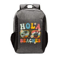 Hola Beaches Groovy Retro Funny Beach Vacation Summer Vector Backpack