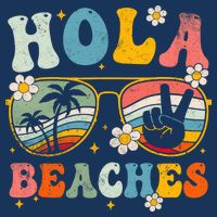 Hola Beaches Groovy Retro Funny Beach Vacation Summer Infant Baby Jersey Bodysuit