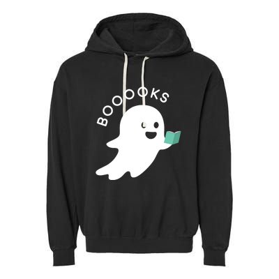 Halloween Booooks Ghost Reading Boo Read Books Library Great Gift Garment-Dyed Fleece Hoodie