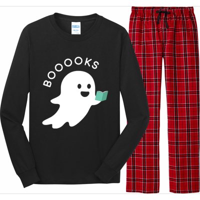 Halloween Booooks Ghost Reading Boo Read Books Library Great Gift Long Sleeve Pajama Set