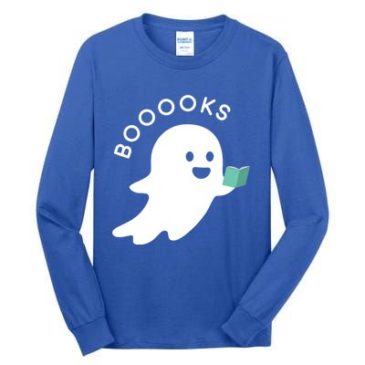 Halloween Booooks Ghost Reading Boo Read Books Library Great Gift Tall Long Sleeve T-Shirt