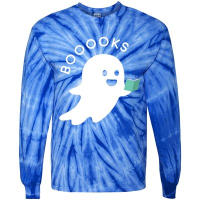 Halloween Booooks Ghost Reading Boo Read Books Library Great Gift Tie-Dye Long Sleeve Shirt