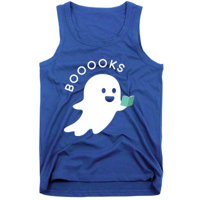 Halloween Booooks Ghost Reading Boo Read Books Library Great Gift Tank Top