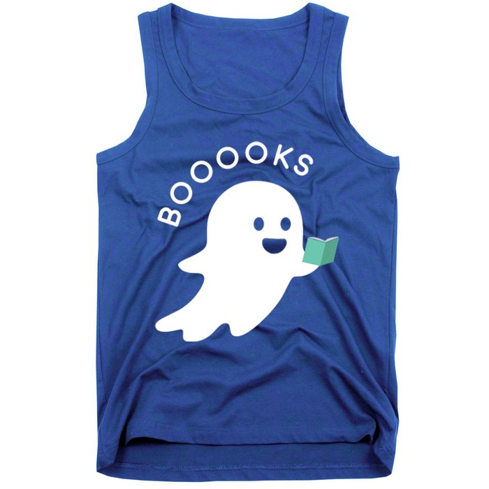 Halloween Booooks Ghost Reading Boo Read Books Library Great Gift Tank Top