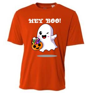 Hey Boo Ghost Trick Or Treat Funny Gift Cooling Performance Crew T-Shirt