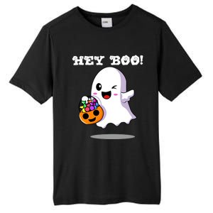 Hey Boo Ghost Trick Or Treat Funny Gift Tall Fusion ChromaSoft Performance T-Shirt